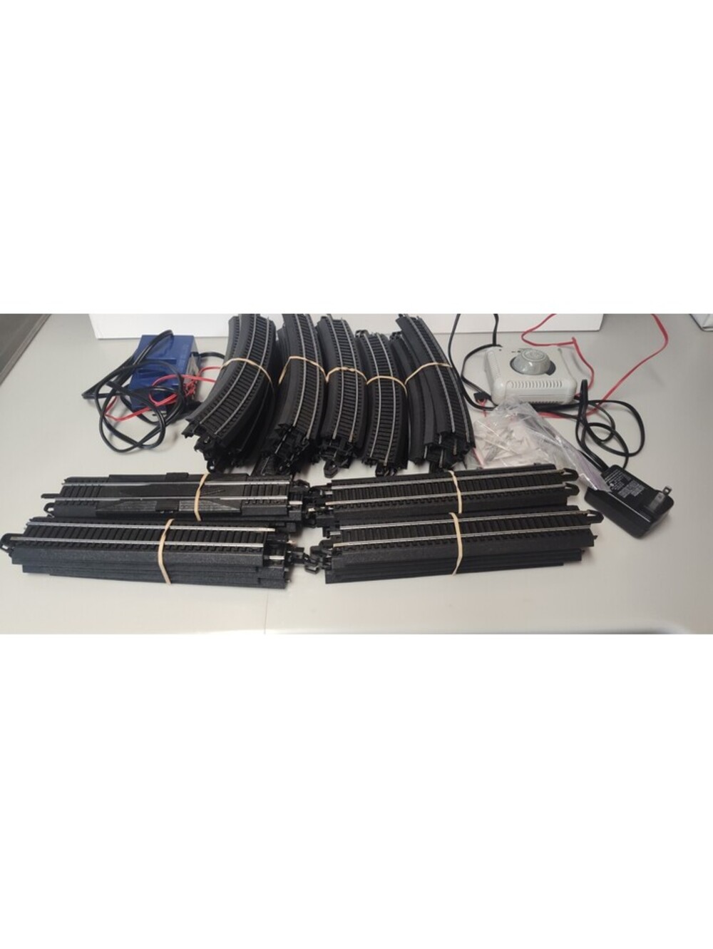 HO Scale Train Track Lot Curved Straight Switches 2 Controllers Parts AS IS